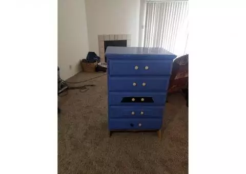 Blue flowery dresser